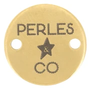 12mm 304 stainless steel Customised spacers with complex logo - Gold Tone x100