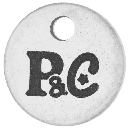 12mm 304 Stainless Steel Customised charms with simple logo x100