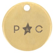 12mm 304 Stainless Steel Customised charms with simple logo - Gold Tone x100|raw }}