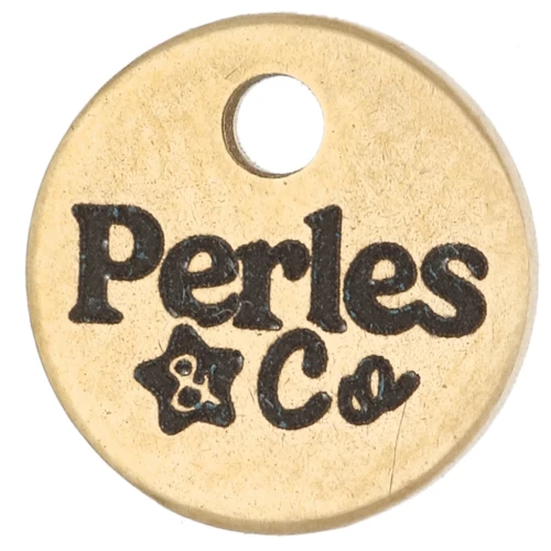 12mm 304 Stainless Steel Customised charms with complex logo - Gold Tone x100