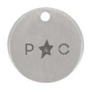 10mm 304 Stainless Steel Customised charms with simple logo x100|raw }}
