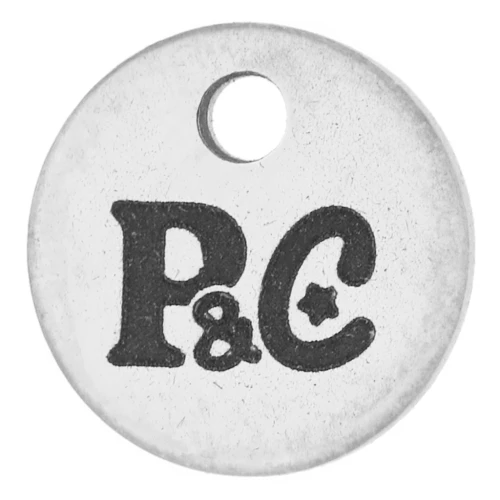 10mm 304 Stainless Steel Customised charms with simple logo x100