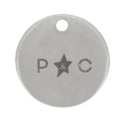 8mm 304 Stainless Steel Customised charms with simple logo x100|raw }}
