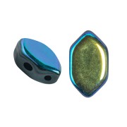7x4mm Glass beads Paros® by Puca® - Jet AB x10g