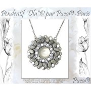 7x4mm Glass beads Paros® by Puca® - Crystal Mat x10g