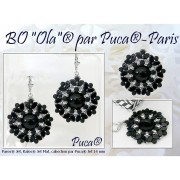 7x4mm Glass beads Paros® by Puca® - Jet Silver x10g