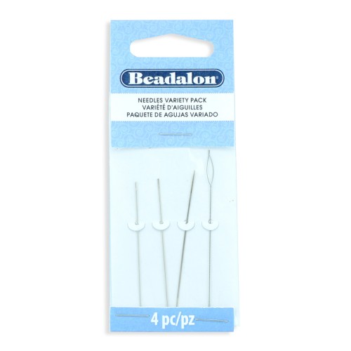 Stainless Steel beading needle variety pack x4