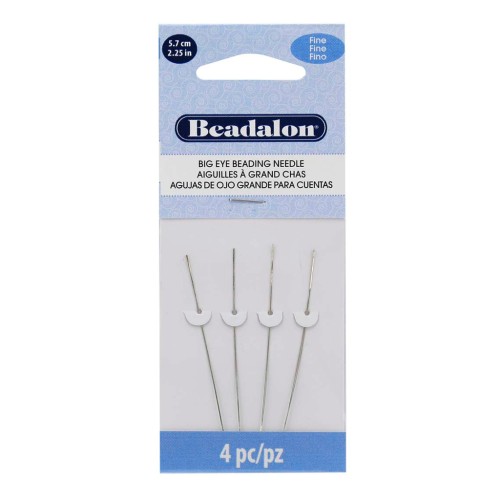 Stainless Steel Big Eye beading needle x4