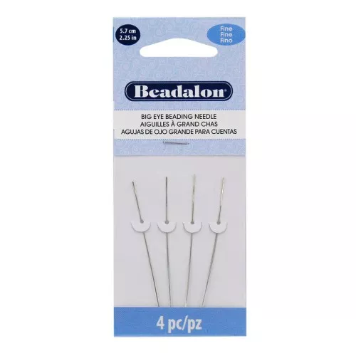 Stainless Steel Big Eye beading needle x4