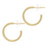 18mm Open hoop earrings - 3 microns gold plated x2|raw }}