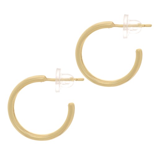 18mm Open hoop earrings - 3 microns gold plated x2