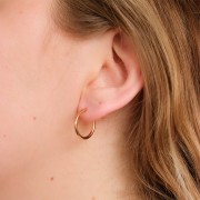 18mm Open hoop earrings - 3 microns gold plated x2