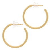 23mm Open hoop earrings - 3 microns gold plated x2