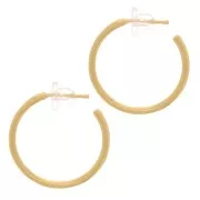 23mm Open hoop earrings - 3 microns gold plated x2