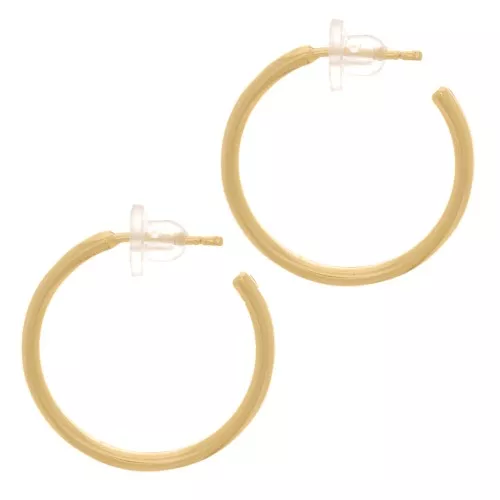 23mm Open hoop earrings - 3 microns gold plated x2