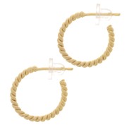 19mm Twisted Rope hoop earrings - 3 Microns Gold Plated x2|raw }}