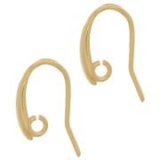 15mm Design earwires - 3 microns gold plated x2