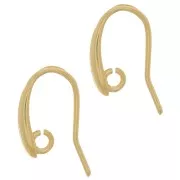 Design ear hooks 15 mm - Gold-plated 3 microns x2