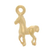 10x6mm Mini Horse Charm - 3 Micron Gold Plated x1