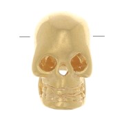 7x5mm Skull bead - 3 microns Gold plated x1|raw }}