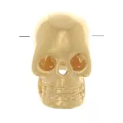 7x5mm Skull bead - 3 microns Gold plated x1