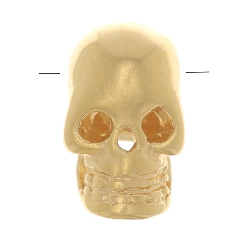 7x5mm Skull bead - 3 microns Gold plated x1