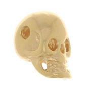 7x5mm Skull bead - 3 microns Gold plated x1