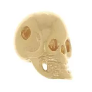 7x5mm Skull bead - 3 microns Gold plated x1
