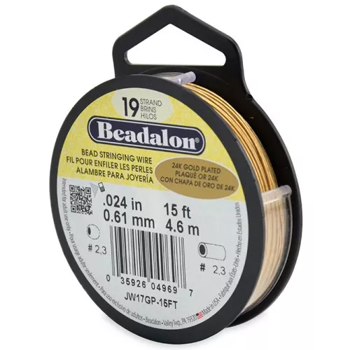 0.61mm 19 strands Wire - Fine Gold plated x4.6m