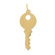 15x6mm 316L Stainless Steel Key Charm - Gold Tone x1