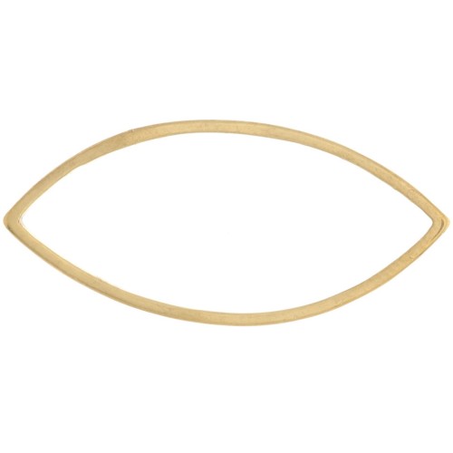 27x12mm Stainless Steel 304 Navette-shaped Mounting and Weaving ring - Gold Tonex1