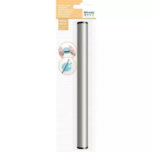 Roller for polymer clay 23.5x2cm - Stainless steel x1