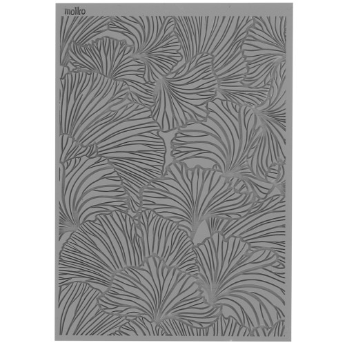 97x68mm Moiko texture plate for polymer clay - Exotic leaf 11.47 x1