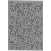 97x68mm Moiko texture sheet for polymer clay - Women's faces 17.32 x1