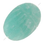 14x10mm Oval engraved scarab bead in gemstone - Amazonite x1|raw }}
