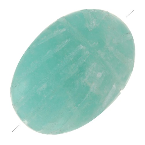 14x10mm Oval engraved scarab bead in gemstone - Amazonite x1
