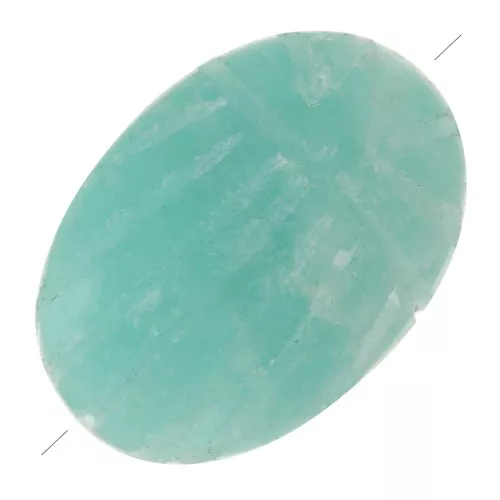 14x10mm Oval engraved scarab bead in gemstone - Amazonite x1