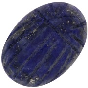 14x10mm Oval engraved scarab bead in gemstone - Lapis lazuli x1|raw }}