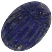 14x10mm Oval engraved scarab bead in gemstone - Lapis lazuli x1