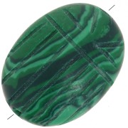 16x12mm Oval engraved scarab bead in imitation gemstone - Malachite x1|raw }}