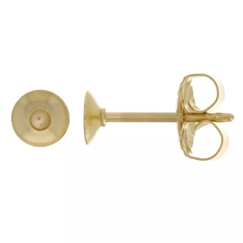 EarStuds for 4-6 mm half-drilled beads - Gold Filled x2