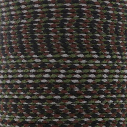 2mm Braided cotton cord - Brown - Khaki - Black - Grey x1m