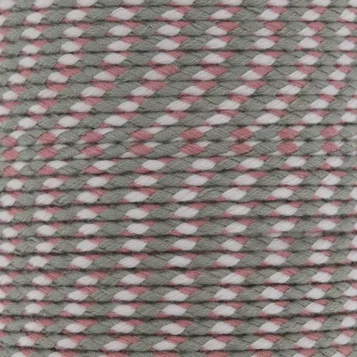 2mm Braided cotton cord - Grey - Antique pink - Light pink x1m