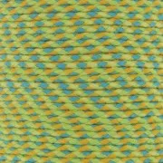 2mm Braided cotton cord - Light green - Blue - Ochre - Light yellow x1m