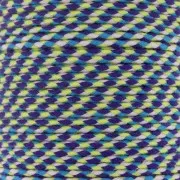 2mm Braided cotton cord - Blue - Light pink - Violet - Light yellow x1m