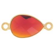 13x8mm imitation gemstone drop spacer - Fine Gold plated - Hydro Garnet x1|raw }}