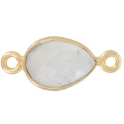 13x8mm gemstone drop spacer - Fine Gold plated - Moonstone x1|raw }}
