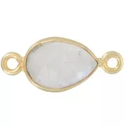 13x8mm gemstone drop spacer - Fine Gold plated - Moonstone x1