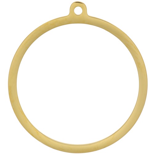 25mm 304 Stainless Steel Round Hollow Pendant - Gold Tone x1