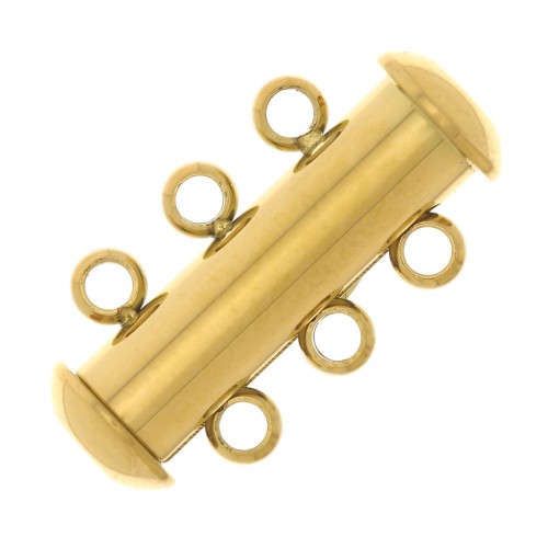 20mm Stainless steel 304 Magnetic and sliding clasp 3 rows - Gold Tone x1
